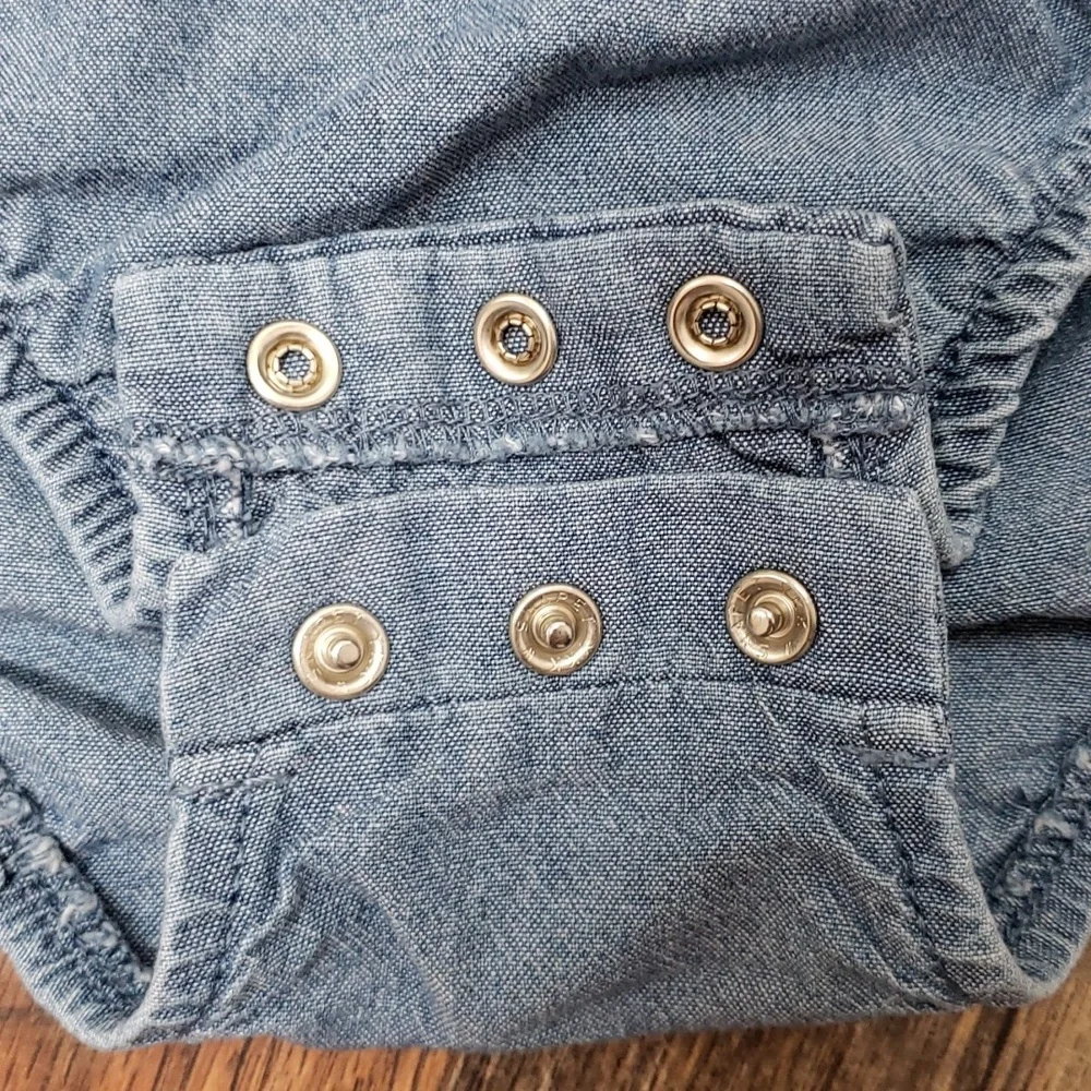 Carter's Blue Overall Style Romper with Ruffles on Back, Size 9 Months